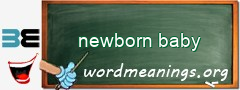 WordMeaning blackboard for newborn baby